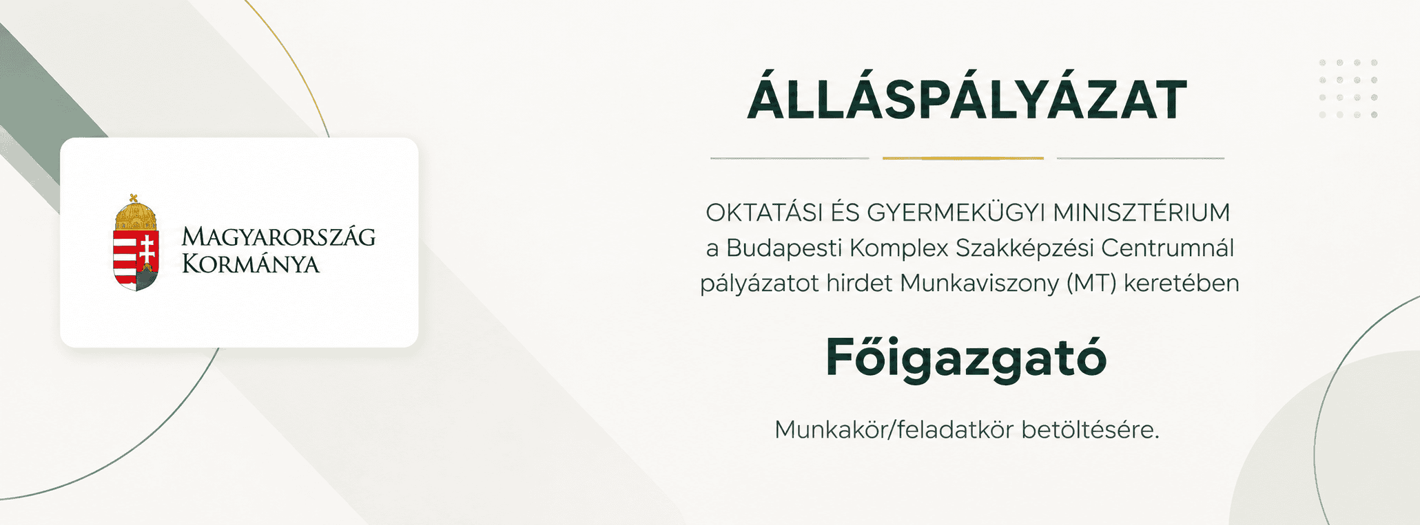 Főigazgatói pályázat
